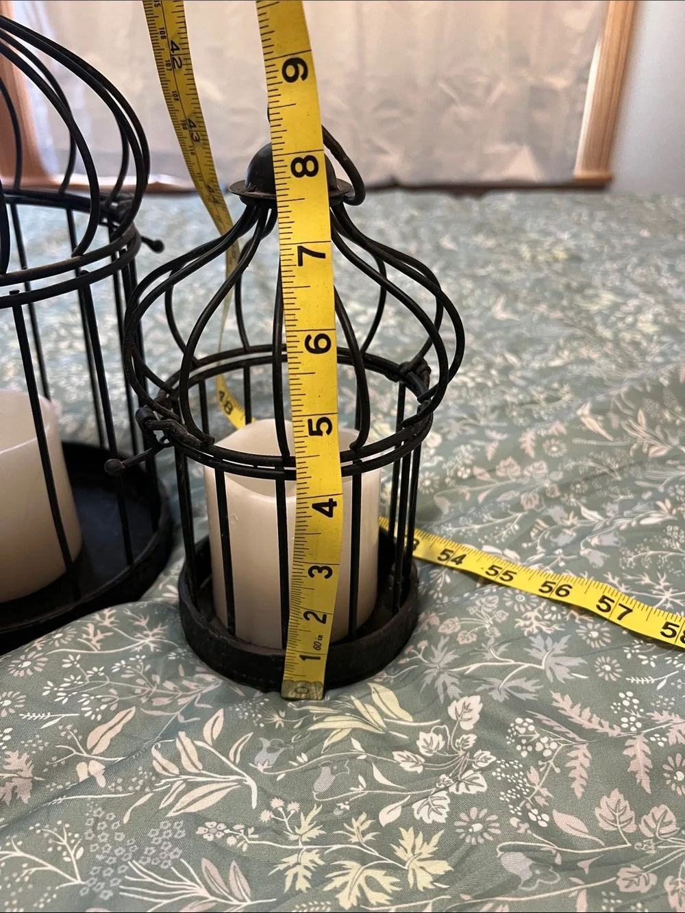 Black Decorative Metal Birdcage Candle Holders - Set of 2